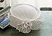 Z&X Wool Felt Veil Fascinator Pillbox Hats for Women Winter Tea Party Church Derby Hat Flower Beret Fedoras Ivory White, One Size