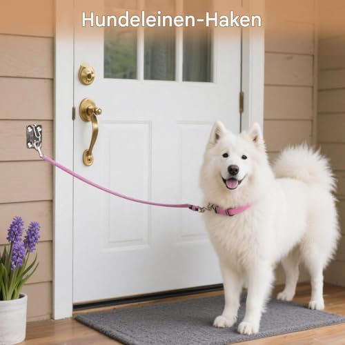 Hundeleine Wand Haken | Wandmontiert Befestigungshaken Für Große Hunde Führleine | Rostfreier Parkplatz Haken Für Mittelgroße Kleine Grosse Training Hinterhof Spielen Zuhause Garage