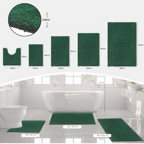 Baahrnom Mikrofaser Badezimmerteppich 40x60cm,Badematte Rutschfest Waschbar – Ansicht 6