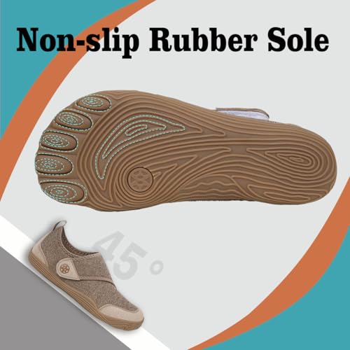 Image of Sisttke Diabetic Shoes for Women Men Adjustable Wide Width Orthopedic House Slippers Arch Support Walking Shoes for Arthritis Edema Plantar Fasciitis Swollen Feet Elderly Indoor Outdoor Brown