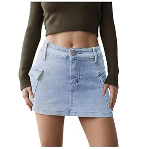 Women's Y2K Denim Ruffle Jean Skirt Aesthetic Pleated A Line Skirt Mini Skirt Flared Y2k Jean Short Skirts