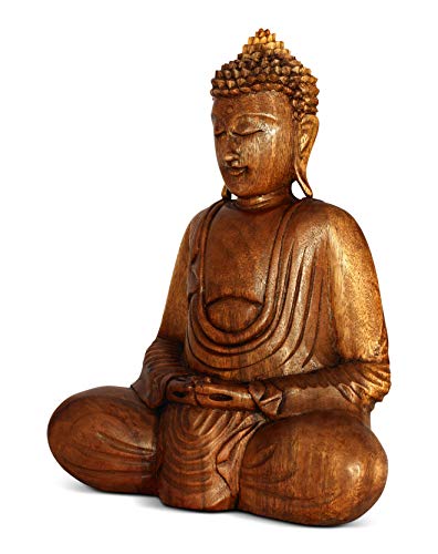Estatua Buda de Madera G6 Collection 12 pulgadas miniatura 3