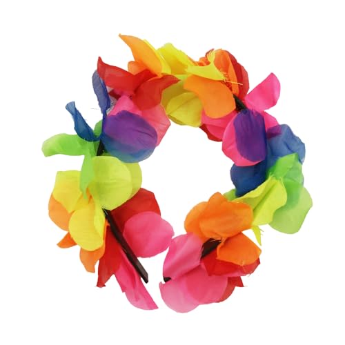 VIGUEUR Rainbow Pride Flower Crown Headband, Parade Hair Accessories, Festival Garland