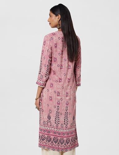 Image of BIBA Women Rayon Straight Fit Kurta