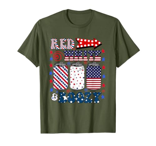 Red White and Booze 4th of July Funny Drinking T-Shirt