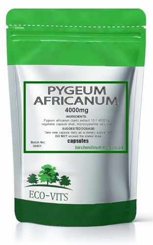 PYGEUM AFRICANUM 4000mg 60 Capsules Supports Prostate Health Improves Urinary Flow Promotes Hormonal Balance