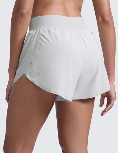 Image of CRZ YOGA High Waisted Split Running Shorts 3 inch | Mesh Liner, Quick Dry, Lightweight, for Women