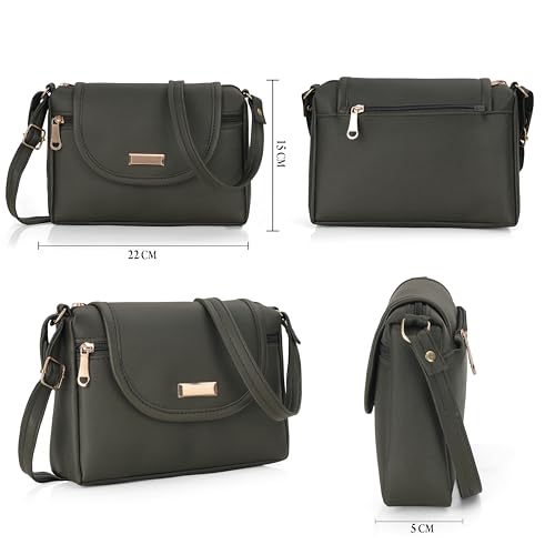 Image of J I ACCESSORIES Women's Stylish Crossbody Sling Bag - Elegant PU Leather Small Shoulder Purse with Adjustable Strap - Casual & Travel Handbag