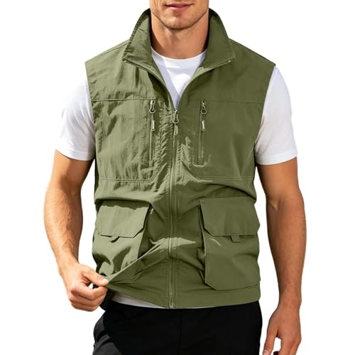 Chaleco de pesca para hombre multibolsillos transpirable de caza y viaje 5