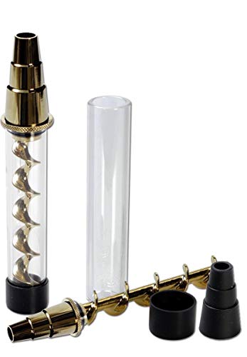 V12 PLUS Handpfeife, Twisty' Blunt mit: verlängertem Rauchweg, Portionskammern', mit Adapter für Bong | 100 x 17 mm, NS…