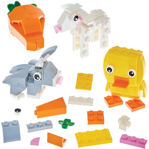 Baker Ross FN412 Ladrillos de Pascua - Pack de 4, Bolsas de Pascua para niños, Kits de construcción para niños