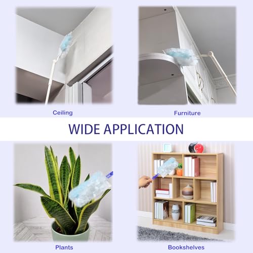 Image of 40Pcs Disposable Duster Refills, Electrostatic Fluffy for Cleaning Replacement Refills Bulk for Home Office Ceiling Surface Corner Dusting