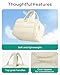 BAGSMART Travel Toiletry Bag, Crush Toiletry Bag for Women, Wide-open Puffy Toiletry Bags for Traveling, Large Travel Cosmetic Makeup Bag Organizer for Accessories,Toiletrie, Beige