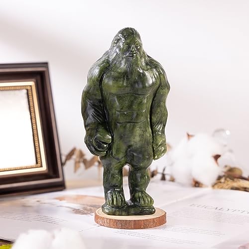 Estatua decorativa de jade verde tallada en forma de gorila miniatura 4