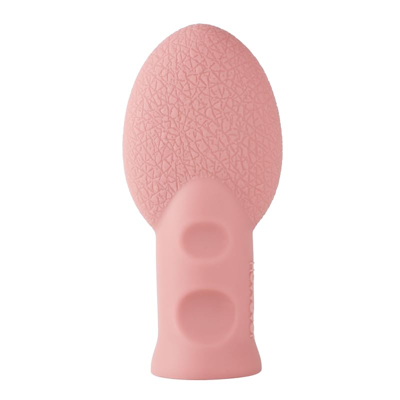 Esponja de maquiagem de silicone 3 em 1 hovvever com massageador facial manual, aplicador dupla face e base com ventosa, Rose Veil