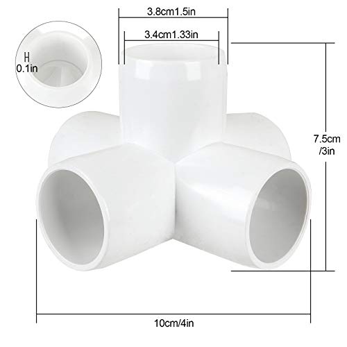 12 Pack 5 Way Pvc Fitting 1 inch Furniture PVC Fittings 5Way Furnitures PVC Fittings 1 inch PVC