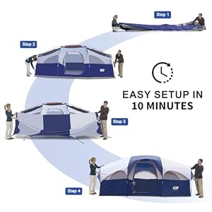 CAMPROS CP 8 Person Camping Tent, Room Divider, Rainfly, Weather Resistant — photo 2 of 6