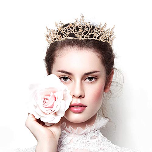 Czemo Prinses Diadeem bruiloft tiara strass barok koningin kroon voor bruiloft, feest - Image 3