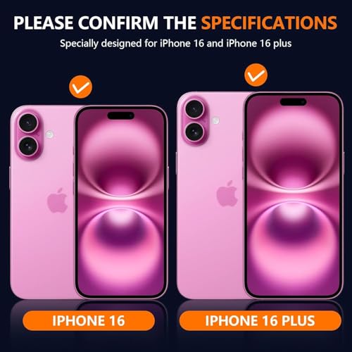 Image of Titanium Camera Lens Protector for iPhone 16 & iPhone 16 Plus Pink HD Clear 9H Tempered Glass, Scratch & Drop Resistant Camera Cover Case Friendly Waterproof Anti Bubble Easy Install Camera Protector
