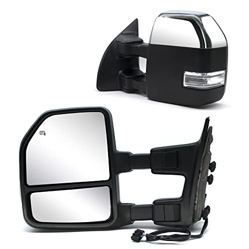 JZSUPER Towing Mirror fit for 2008-2016 Ford F250 F350 F450 F550 Chrome Cap