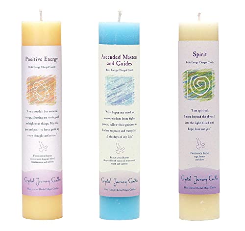 Crystal Journey Reiki Herbal Pillar Candle Bundle