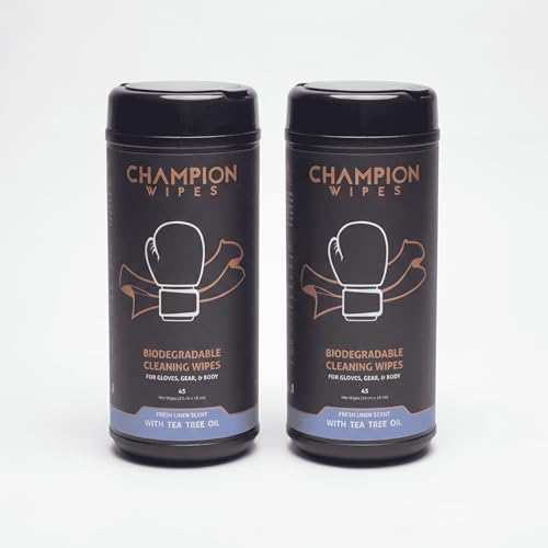 Champion Boxing Glove Wipes, 45 Count, Tea Tree, 2 Pack