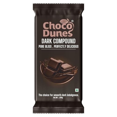 Dark Chocolate Compound Slab - 500g [Rich Dark Chocolate Bar | Choco Slab for Baking, Frosting, Chocolate Making, Ice Creams, Desserts | Choco Slab for Cake Decoration]