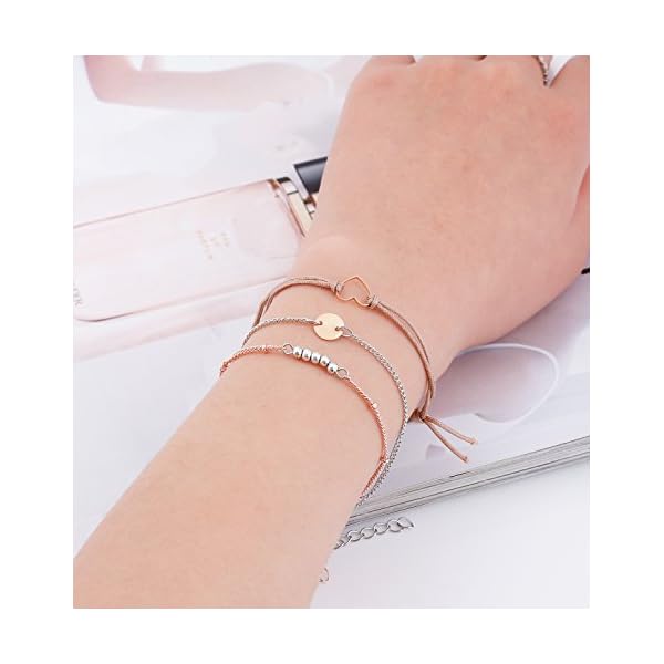 XOCARTIGE Charm Bracelets Set Bohemian Multiple Layered Beaded Bracelet for girls Delicate Chain Bracelet Bangle Cuff (Multicolor)