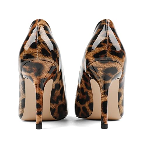 Joy In Love Women's Pumps Shoes Middle Heels Pointy Toe Dress Pump Stilettos Leopard 7Us #TOP2