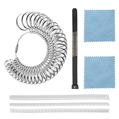 YTTX Ringgrößssenmesser Messen Ringmesser Ring Sizer Ringgröße Ermitteln Ringmaßband EU Lineal Set genaues Ringmesswerkzeug EU-größe 41-76 Cover