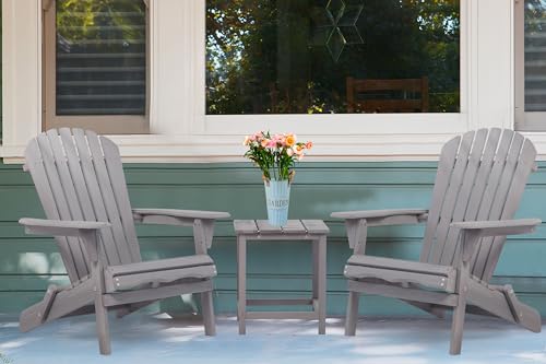 Outdoor Wooden Folding Adirondack Chair Set of 5 with Pre-Assembled BackRest, Wood Patio Chair for Garden Backyard Porch Pool Deck Firepit