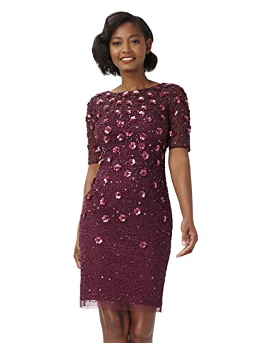 Image of Adrianna Papell Womens Beaded Cocktail Dress