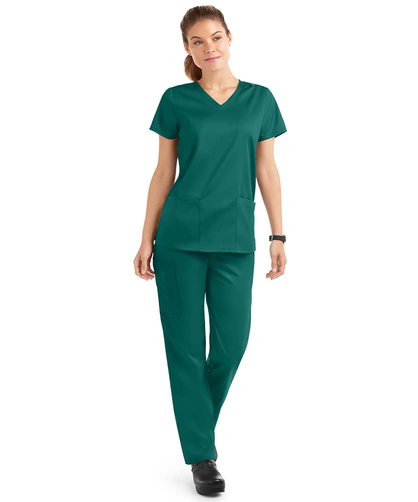 Strictly ScrubsStretch Women’s Four Way Stretch Scrub Set (XS-3X, Petite and Tall, 15 Colors) - Includes V-Neck Top and Pant