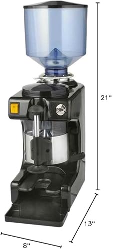 Miniatura 2 de La Pavoni Molinillo de café comercial, grande de 2.2 libras, manipulador incorporado de 2.283 in, rojo y acero inoxidable