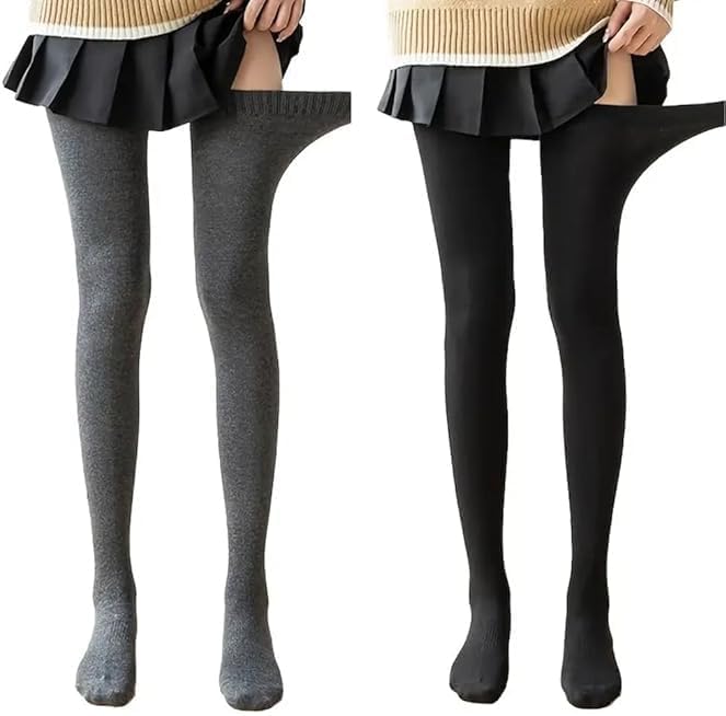 Women’s Wool Warm Thigh High Socks | Extra Long Winter Knit Leg Stockings | Thermal Woolen Knee & Over-Knee Socks for Winter Wear