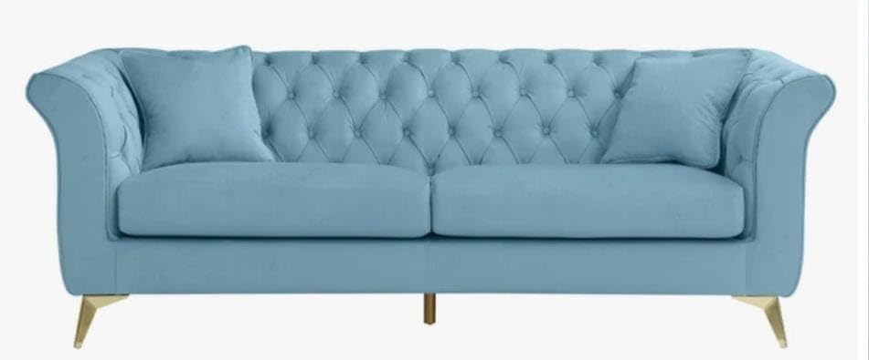 Image of Supernal 3 Seater Sofa Set with Brass Legs Perfect Gives Luxurious Look for Home /Living Room /Office /Guest Room /Hotels /Lounge