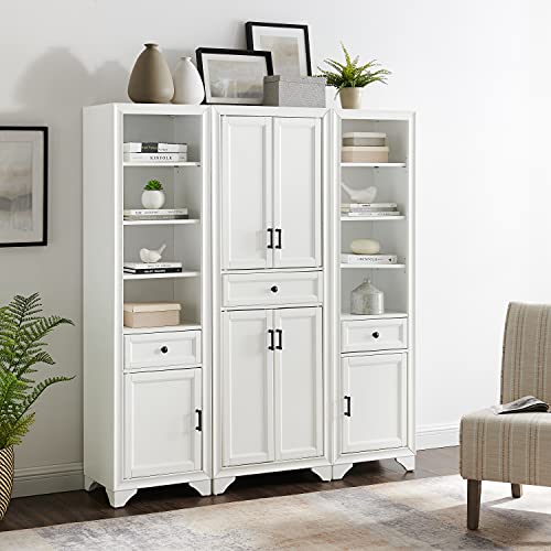 Crosley Furniture Kf33006Wh Tara 3-Piece Pantry Set With Pantry And 2 Linen Cabinets, Distressed White #TOP5