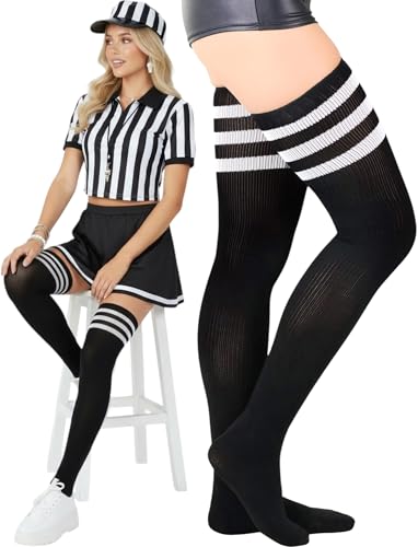 Image of ToBeInStyle Women's Over The Knee Thick Long Socks Thigh High w / 3 Contrast Stripe