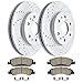 Front Brake Kit, Drilled and Slotted Brake Rotors Ceramic Brake Pads for Cadillac Escalade Chevy Silverado 1500 Tahoe GMC Yukon