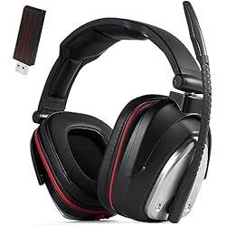 Auriculares Inalambricos 7.1 Ps4 HUHD Auriculares gaming inalámbricos Gaming con Bass 7.1 Surround y Orejeras de metal auriculares con microfono para PS5, PS4, Nintendo Switch ,PC, Negro
