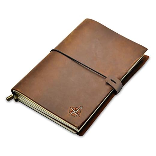 WANDERINGS A5 Notizbuch Leder - Din A5, 22x15cm - Nachfüllbares Reisetagebuch Aus Echtem, Handgefertigtem Leder - Tagebuch, Notizbuch, Skizzenbuch Oder Lebensplaner - Leather Journal Mit Blankopapier