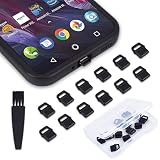 12PACK USB C Anti Dust Plug with Easy-Grip Tab Compatible with iPhone 17 16E 15 16 Plus Pro Max Samsung Galaxy S24-S8, A54, Google Pixel 8 7, Cell Phone Dust Cover for All USB Type-C Ports