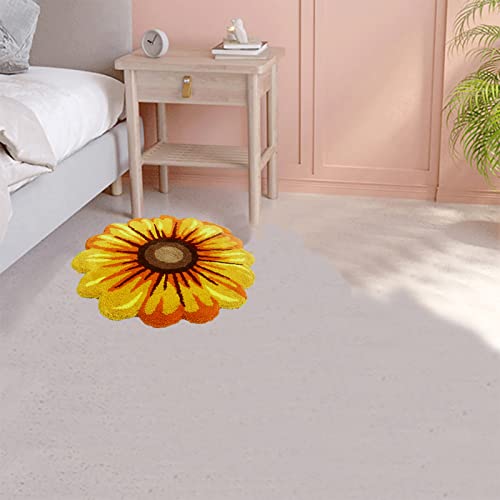 Tapete floral girasol 50x50 cm amarillo suave y antideslizante miniatura 4