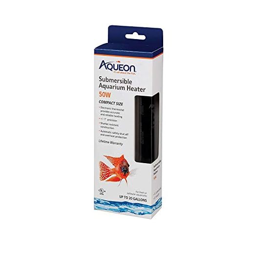 Aqueon Submersible Aquarium Heater, 50 Watts, Up to 20 Gallons