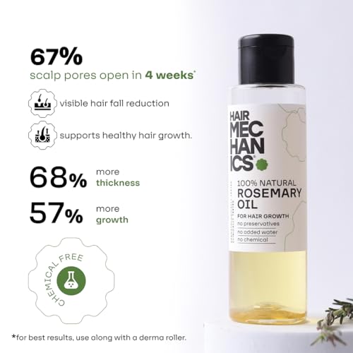 Image of Rosemary Essential Oil for Hair Growth| Hair Fall Control| Deep Nourishment & Strengthens Hair| Skin Care Support| Clinically Proven| Scalp Nourishment Boost| Reduces Breakage| 100 Ml