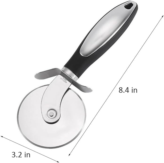 Pizza Wheel Cutter, Stainless Steel Pizza Cutter Pie Spatula with Sharp Blade for Cutting Pies, Pizza Slicer with Safety and Comfort Grip for Cutting Pizza and More