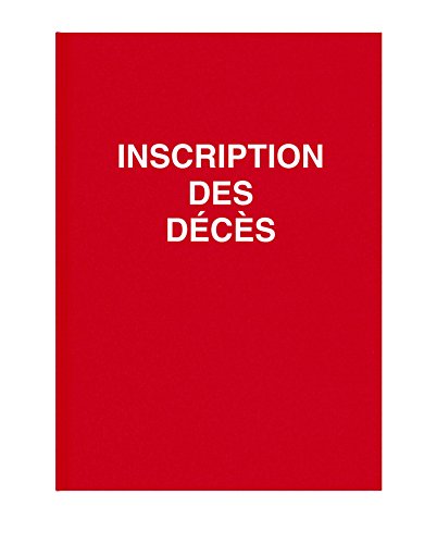 Registre de décès 24x32cm reliure rouge de haute qualité 100 pages