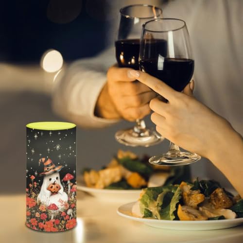 Image of Mushroom Ghost Flameless Flickering Candles with Remote Timer