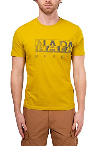 Napapijri - Herren T-Shirt mit Logo-Aufdruck, gelb, Medium Cover