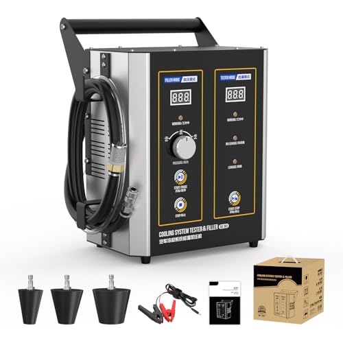LUTIFIX All-in-One Cooling System Leak Detector and Vacuum Filler Tool Machine, Automatic Coolant Replacement, Cooling Pressure Test & Cooling System Protection, 3 Adapters for One-Person Operation